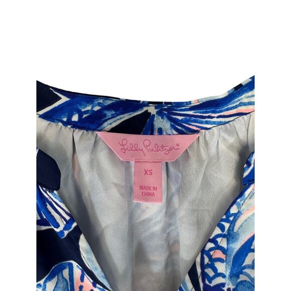 Lilly Pulitzer Twilight Blue Black Resort Scale Up Brynle Mini Dress Size XS - Picture 3 of 12